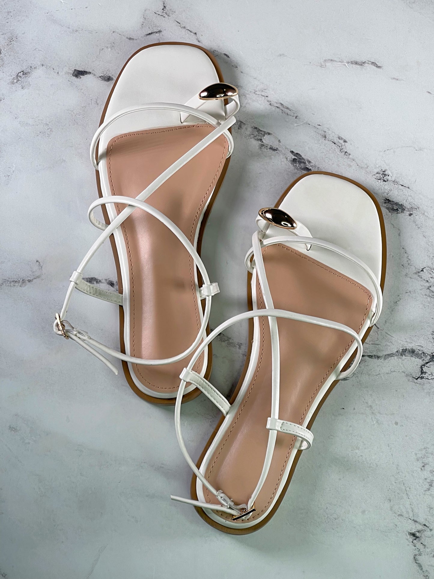 Capri Strap Sandal-White