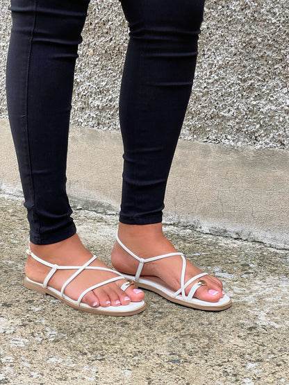 Capri Strap Sandal-White