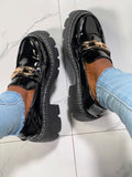 Boss Babe Platform Loafers III-Plain Black
