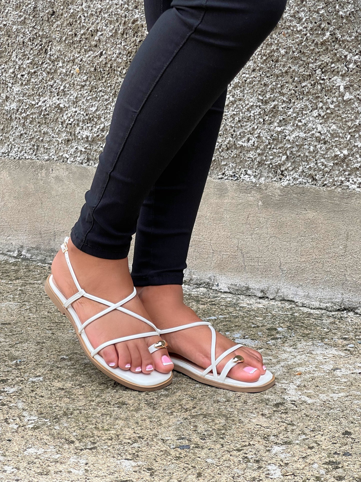 Capri Strap Sandal-White