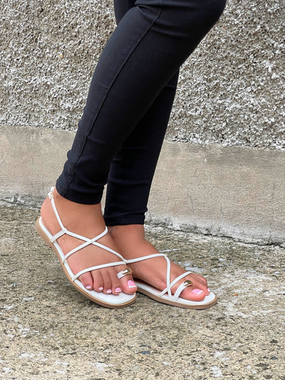 Capri Strap Sandal-White