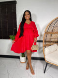 Kayla Shimmer Dress-Red
