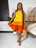 Dahlia Mini Dress-Brown Multi - Impoze Style™