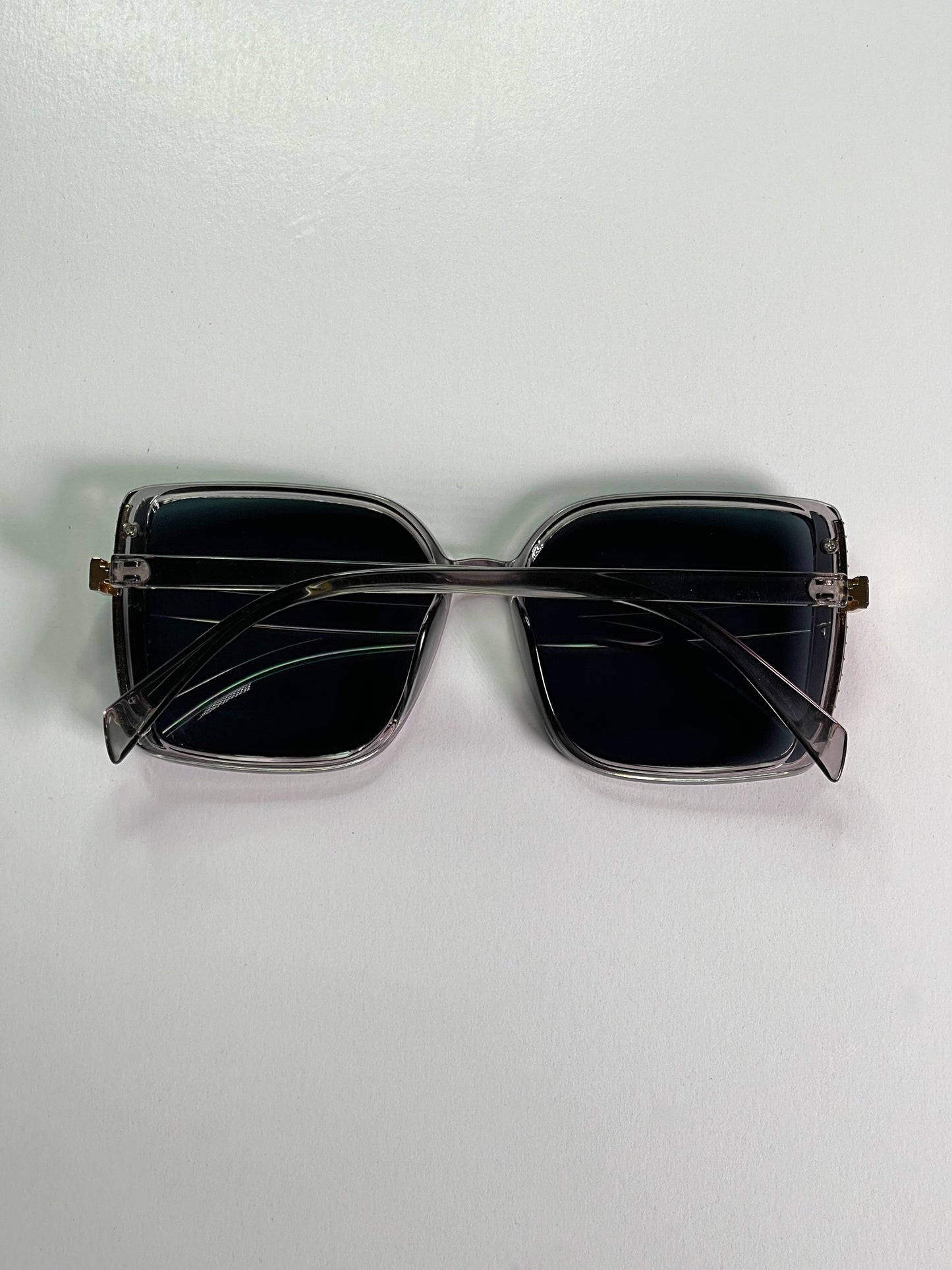 Mae Gold Plated Sunglasses-Gray