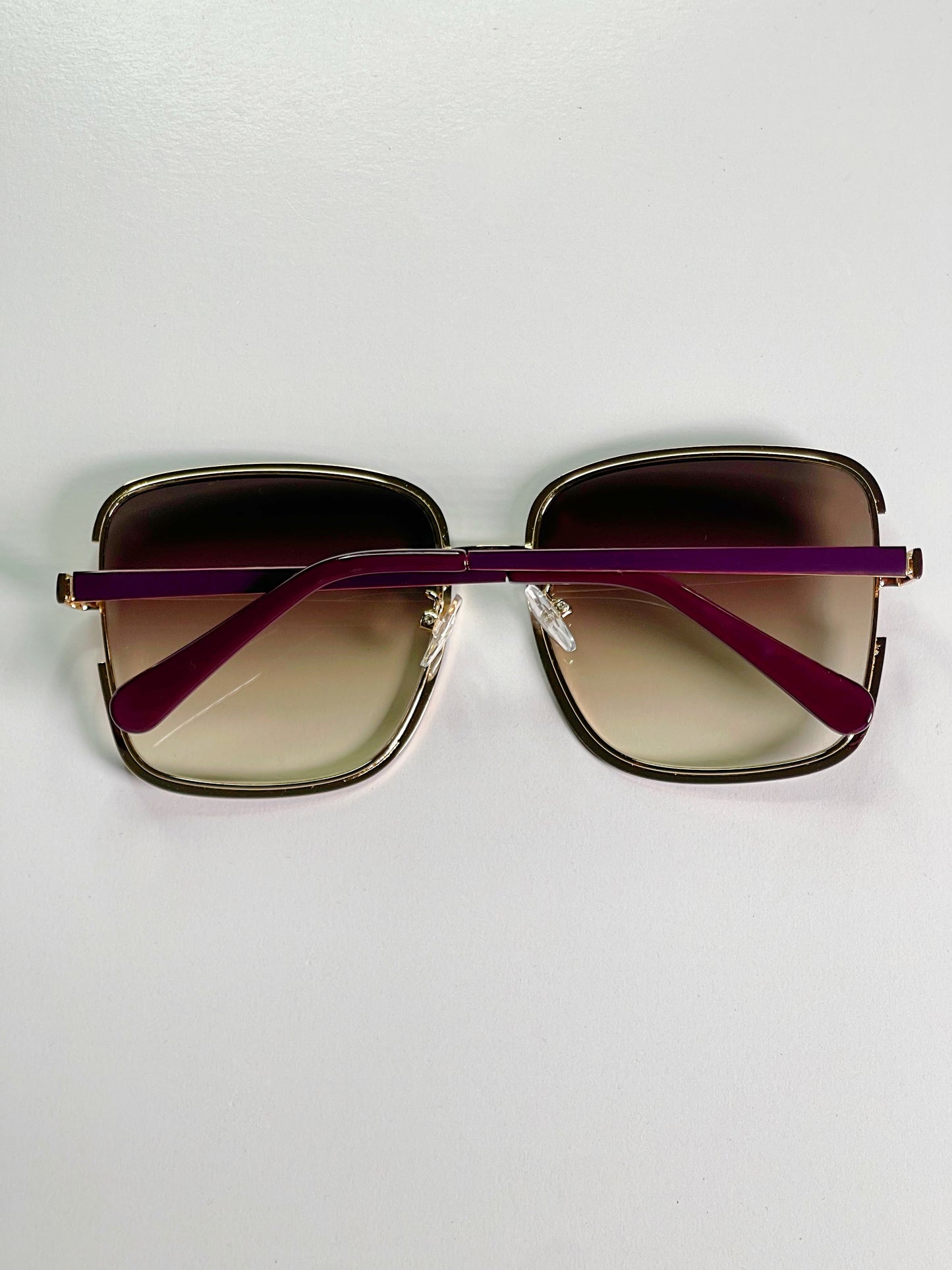 Veda Oversized Minimal Sunglasses-Purple