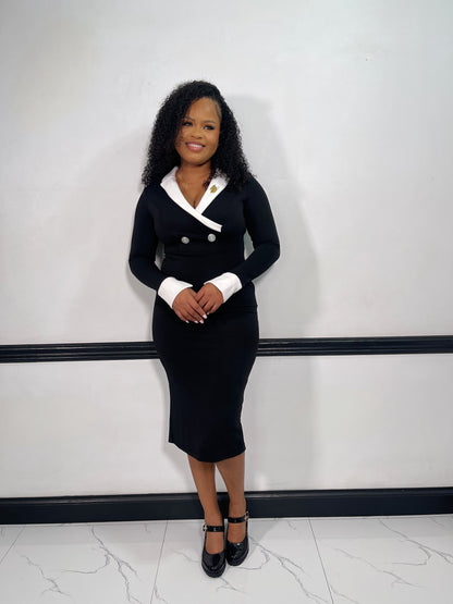 Elise Midi Dress-Black