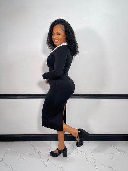 Elise Midi Dress-Black