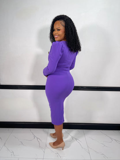 Margaret Midi Dress- Purple