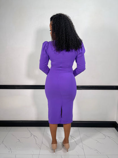Margaret Midi Dress- Purple