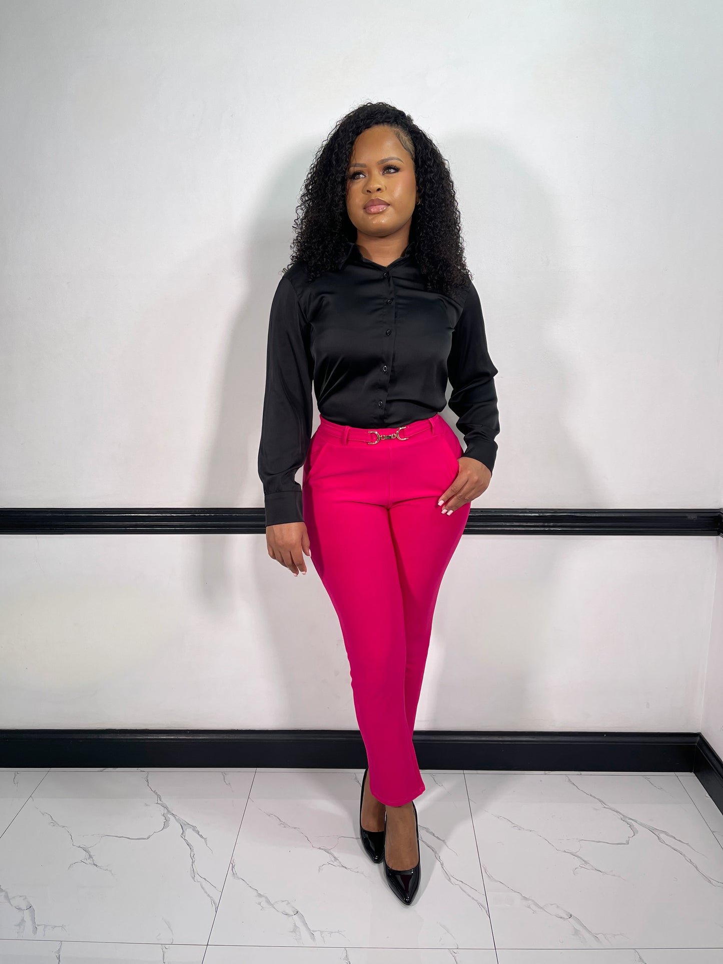 Business As Usual Pants-V.Fuchsia