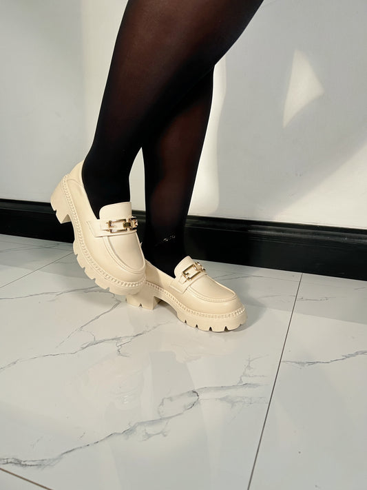 Boss Babe Platform Loafers III-Bone