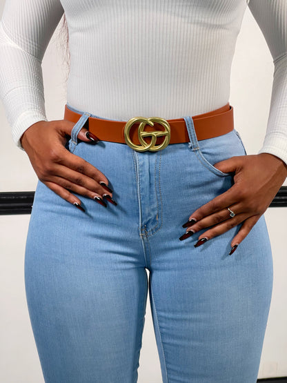 Twisted GG Belt-Brown