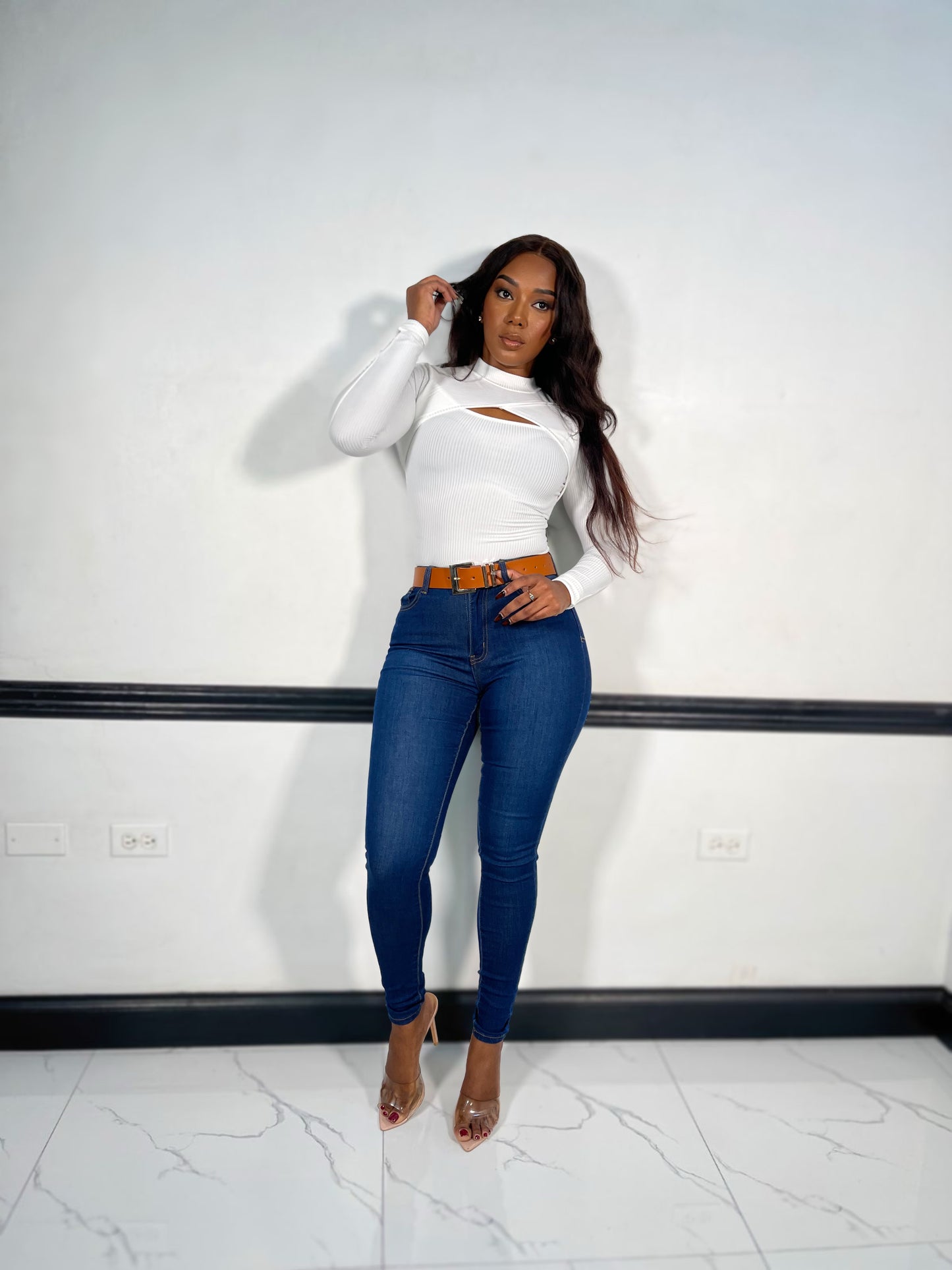 Yasmin High Waist Skinny Jeans-Indigo II