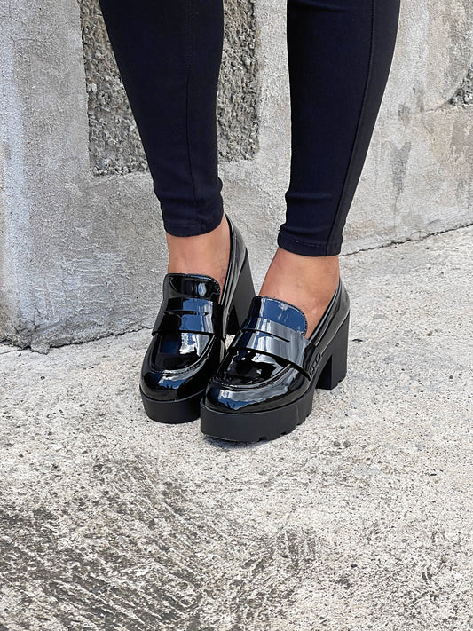 Boss Babe Platform Loafers Heels VIII-Black