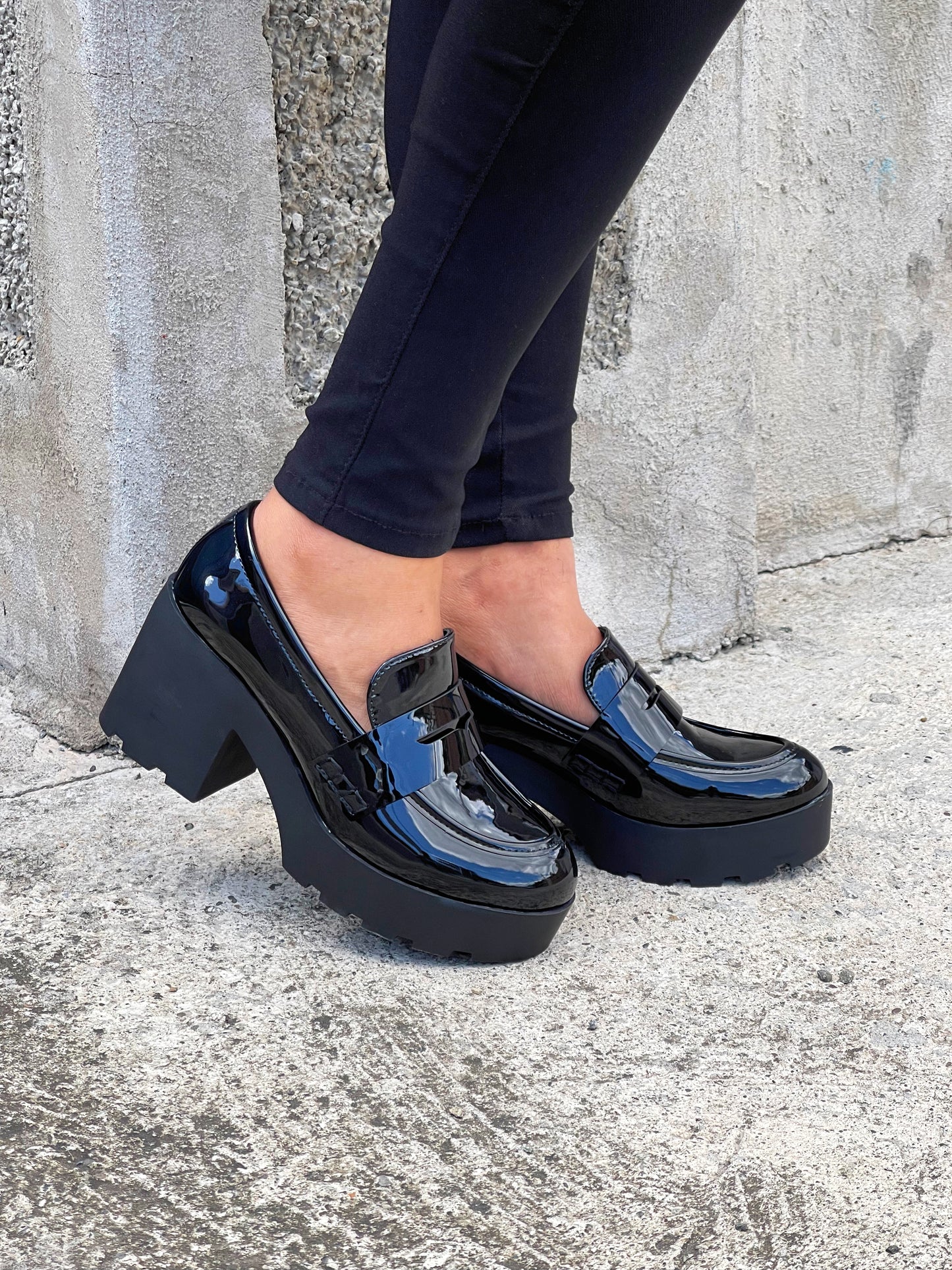 Boss Babe Platform Loafers Heels VIII-Black