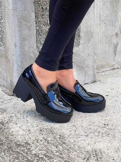 Boss Babe Platform Loafers Heels VIII-Black