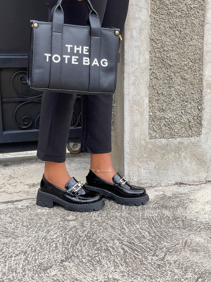 Boss Babe Platform Loafers III-Plain Black - Impoze Style™