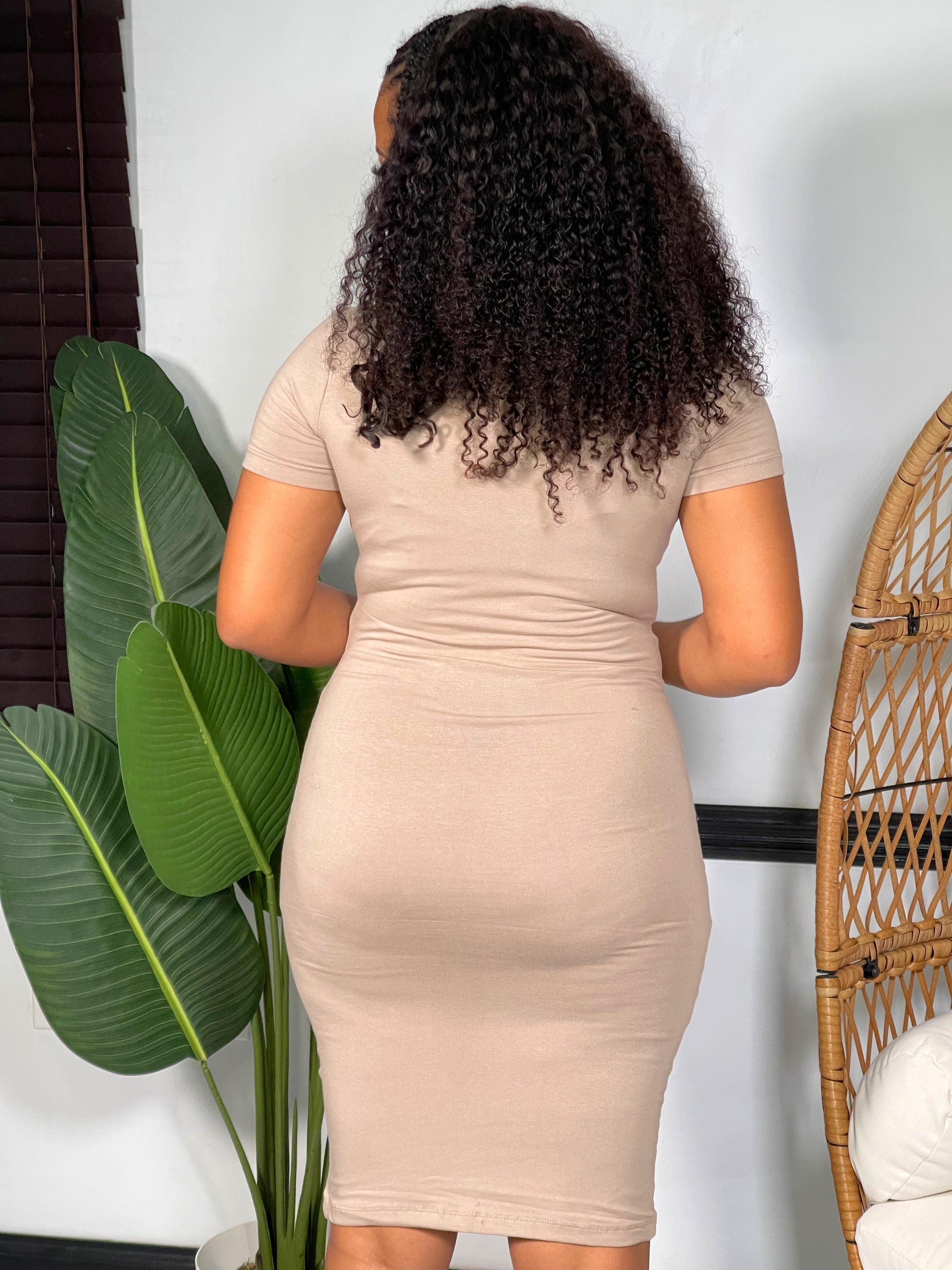 Ava Chic Midi Dress-Ash Mocha - Impoze Style™