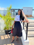 Finding My Way Satin Maxi Skirt-Black Onyx - Impoze Style™
