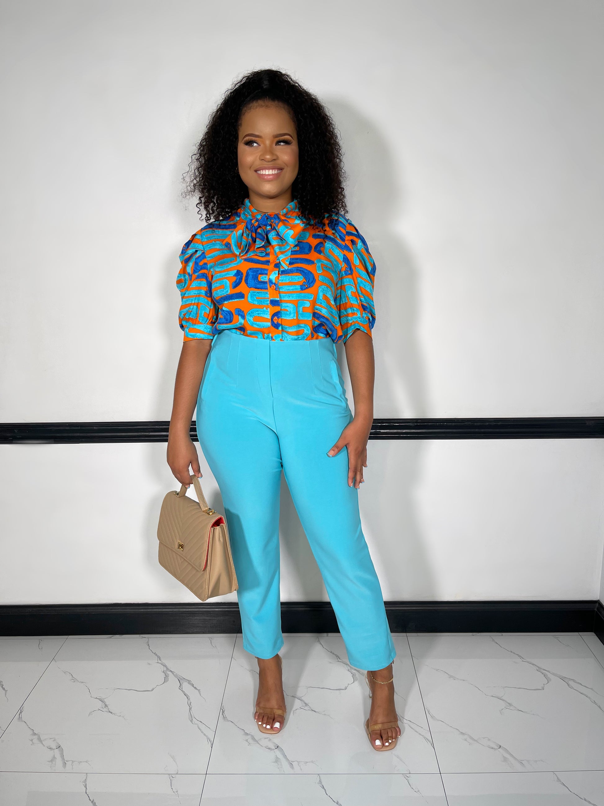 Corporate Chic Pintuck Pants-Aqua - Impoze Style™