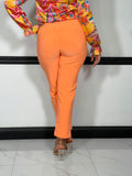 Corporate Chic Pintuck Pants-Orange - Impoze Style™