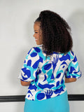 Magnolia Abstract Top-Blue - Impoze Style™