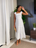 Sleek Backless Maxi Dress-White - Impoze Style™