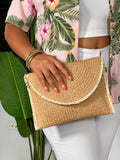 Kiara Straw Clutch Bag- Khaki - Impoze Style™