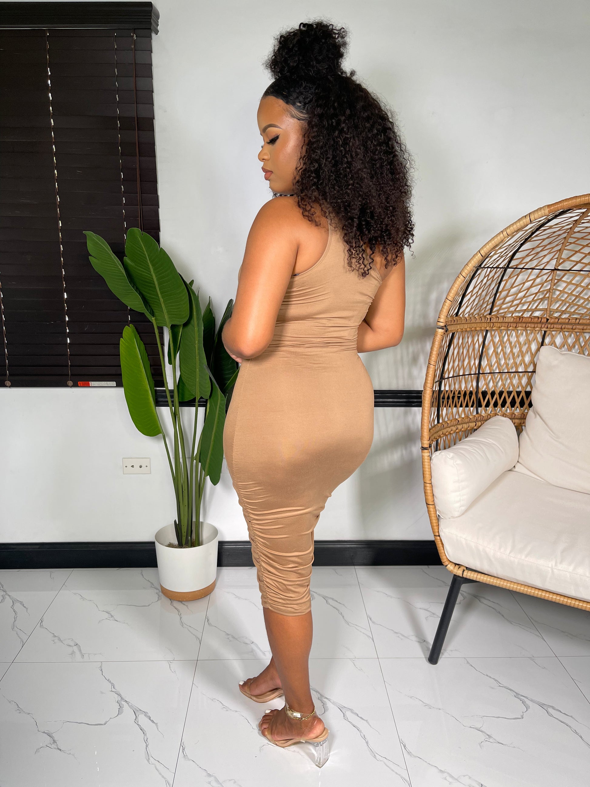 Kallan Midi Bodycon Dress-Coca Mocha - Impoze Style™