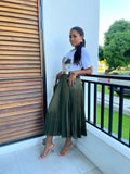 Finding My Way Satin Maxi Skirt-Olive - Impoze Style™