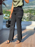 High Standards Wide Leg Cargo Jeans-Black - Impoze Style™