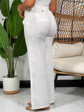 Hazel Horizon Linen Pants-White - Impoze Style™
