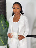 Elegance Edge Blazer Jacket-Off White - Impoze Style™