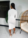 Viviana Slit Midi Dress-White - Impoze Style™
