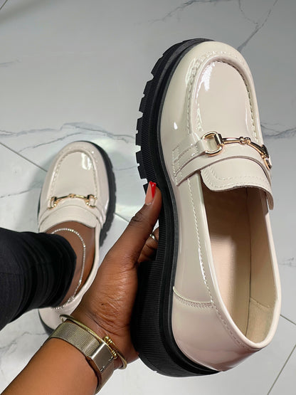 Boss Babe Platform Loafers-Beige