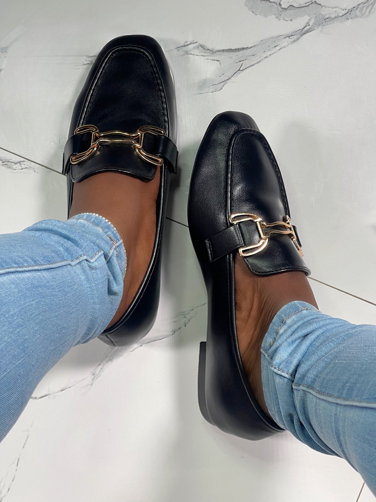 Boss Babe Flats Loafers-Black