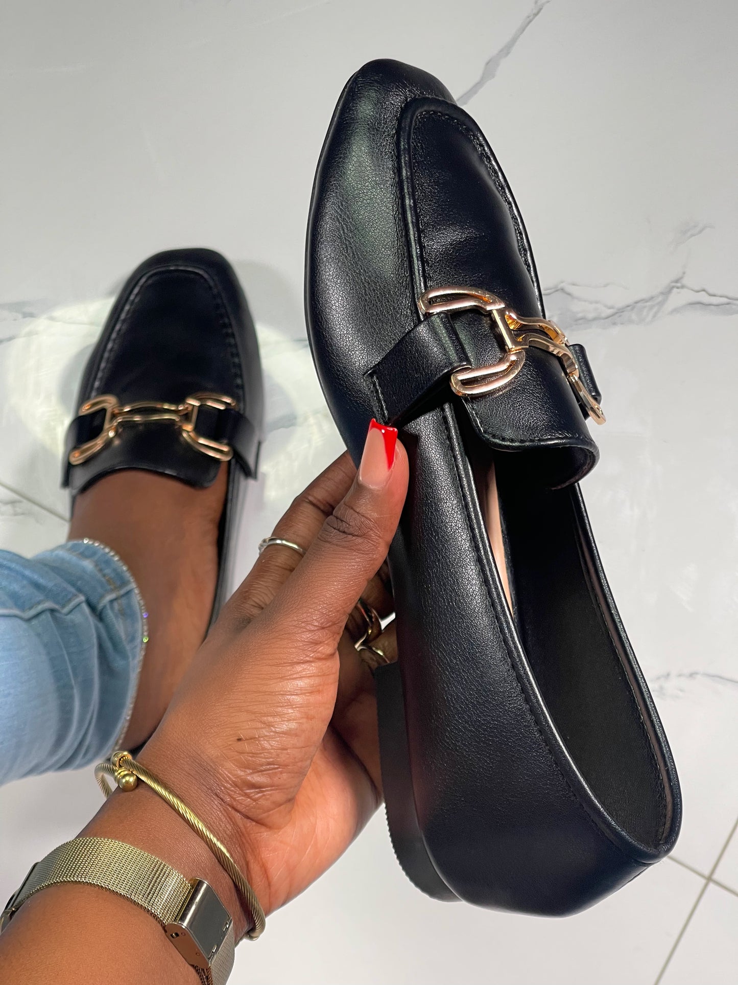 Boss Babe Flats Loafers-Black