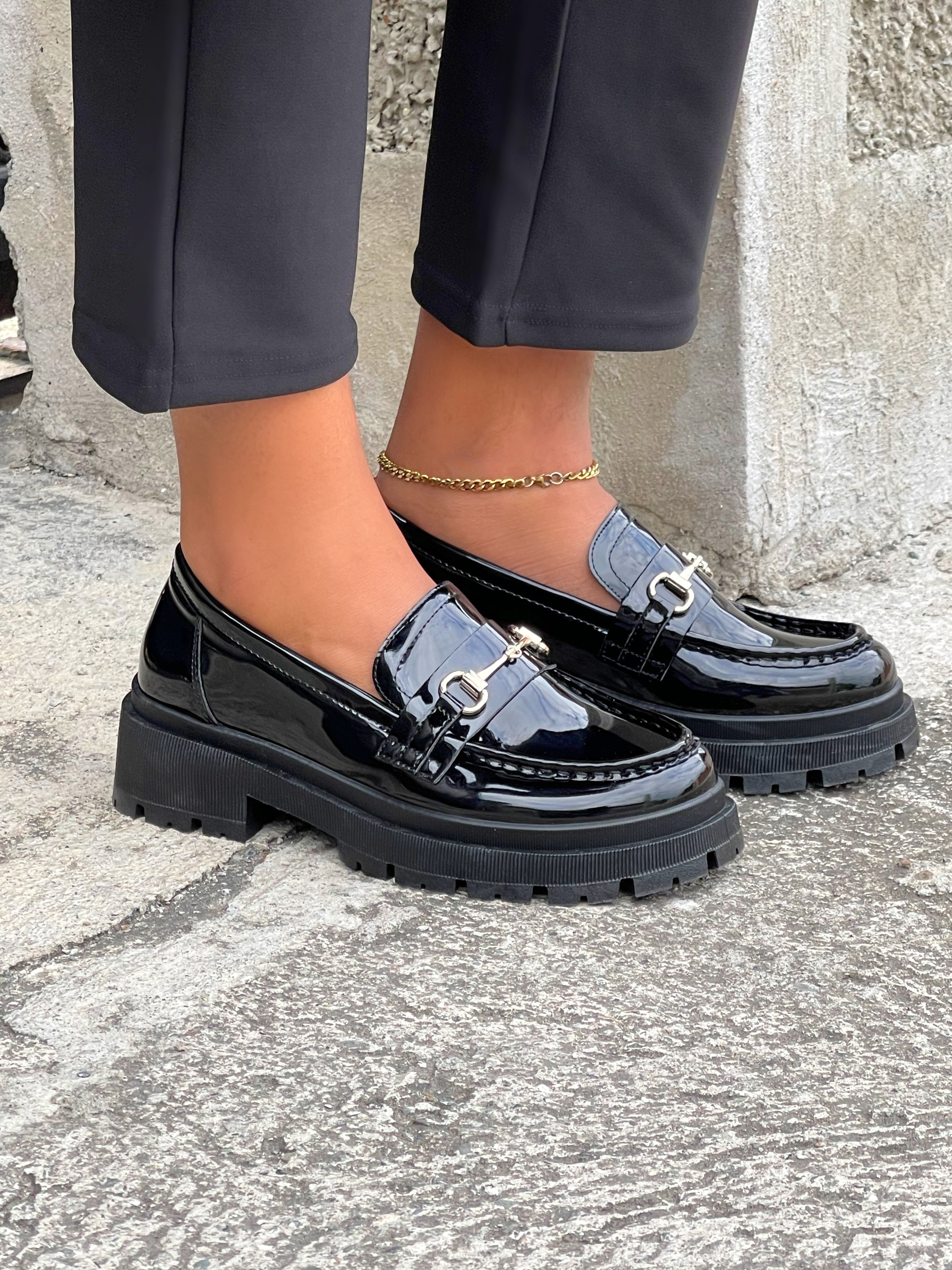 Boss Babe Platform Loafers-Plain Black - Impoze Style™