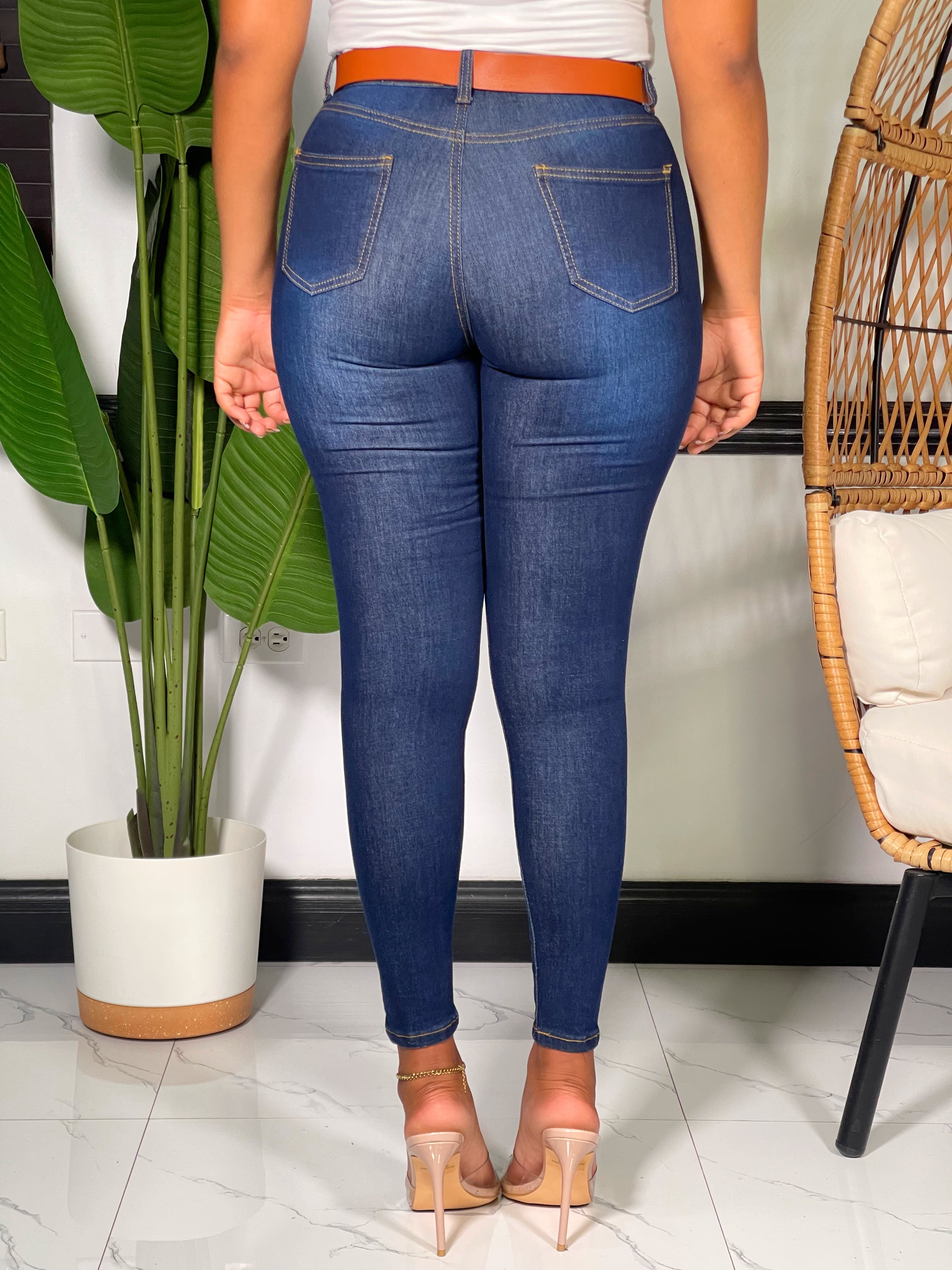 Lyra High Waist Ankle Jeans-Dark Blue - Impoze Style™