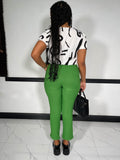 I Am A Working Girl Pants-Green - Impoze Style™