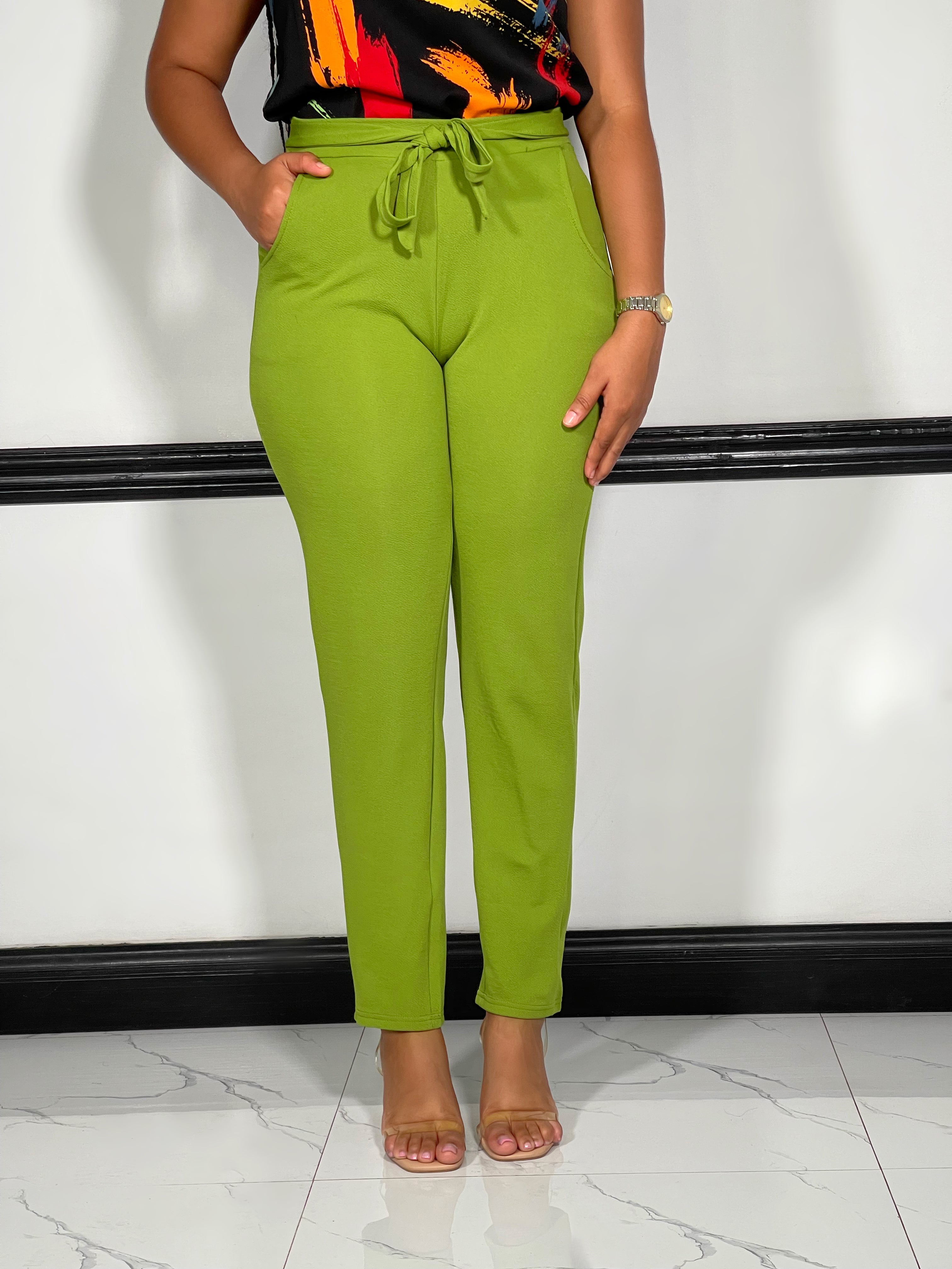 Knot Your Girl Pants-Vintage Green - Impoze Style™
