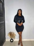 Jordyn Double Layered Midi Dress- Black - Impoze Style™