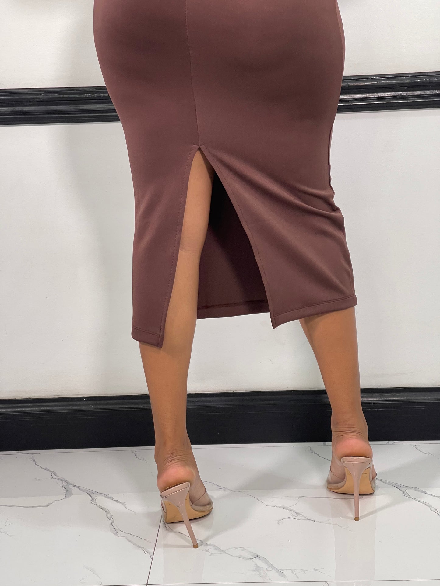 Elise Midi Dress-Brown