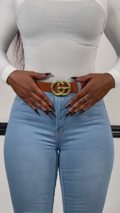 Twisted GG Belt-Brown