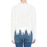 Elsa Distressed Sweater Top-Ivory - Impoze Style™
