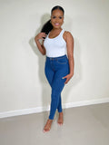 Bea High Waist Skinny Jeans-Solid Indigo - Impoze Style™