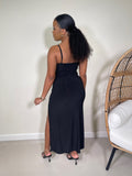 Cecilia Slit Maxi Dress-Black - Impoze Style™
