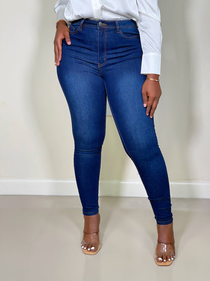 Millie High Waist Skinny Jeans-Dark Blue - Impoze Style™