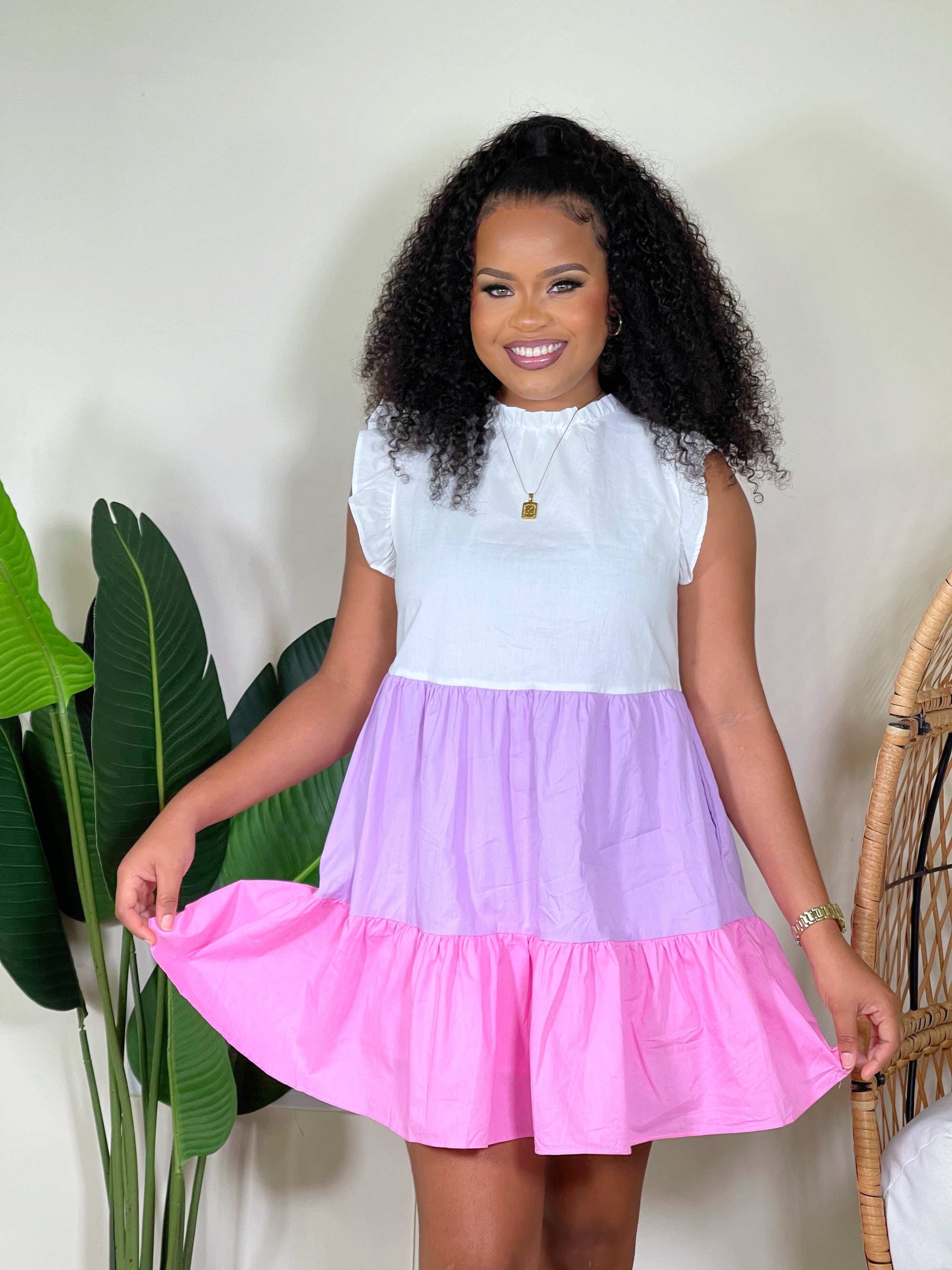 Willow Babydoll Mini Dress-Pink Multi - Impoze Style™