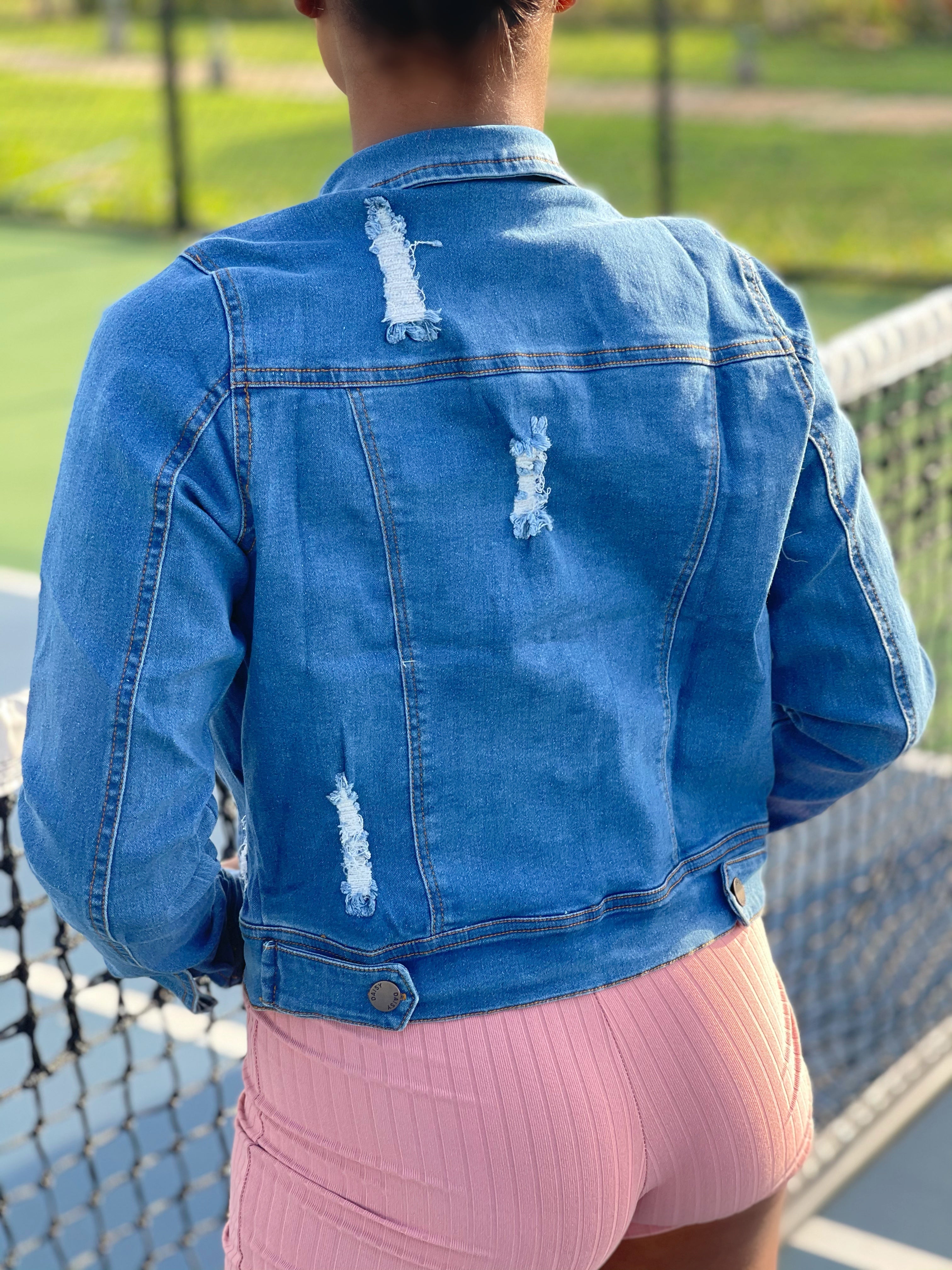 Celeste Denim Jacket-Medium Blue(FINAL SALE) - Impoze Style™